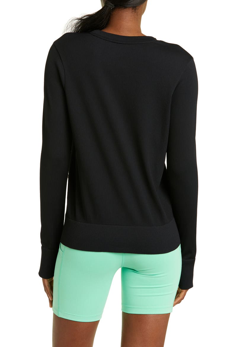 Women's Seamless Rib Sweatshirt, Alternate, color, BLACK