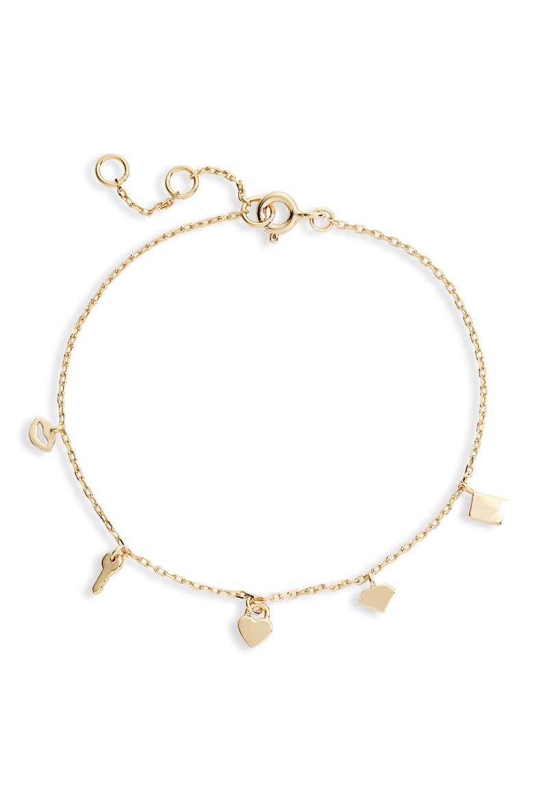 Multi Charm Bracelet, Main, color, GOLD