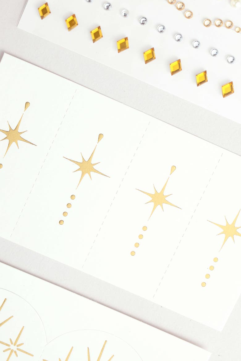 Starry Eyed Face Adornments, Alternate, color, Metallic Gold