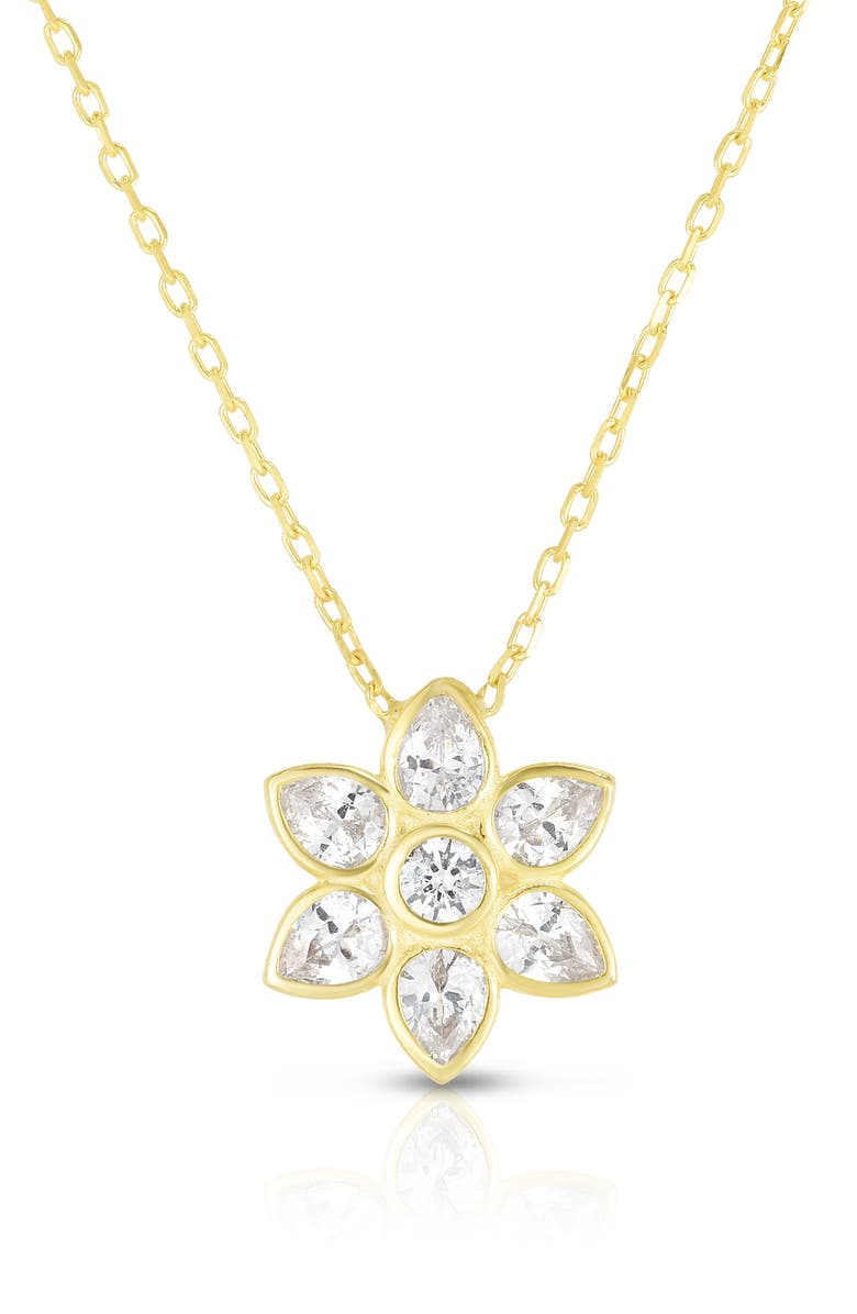 GLAZE JEWELRY Flower Pendant Necklace, Main, color, Gold