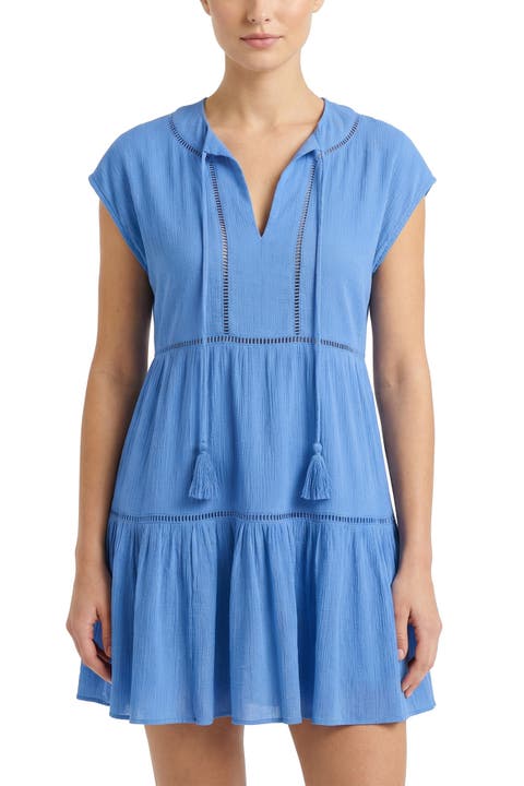 Gari Cotton Cover-up Cap Sleeve Dress