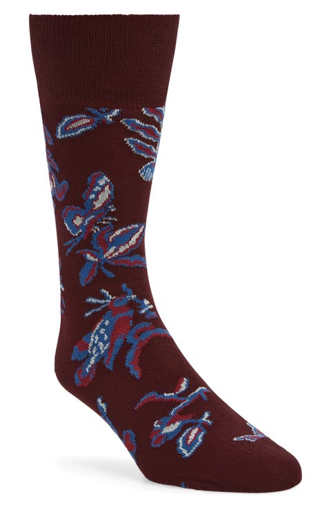 Bohemia Insect Pattern Cotton Blend Dress Socks