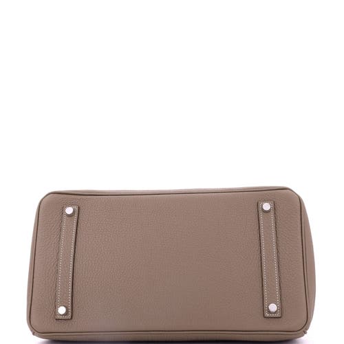 Pre-owned Hermes Hermes Birkin Handbag Grey Togo With Palladium Hardware 35 In Brown
