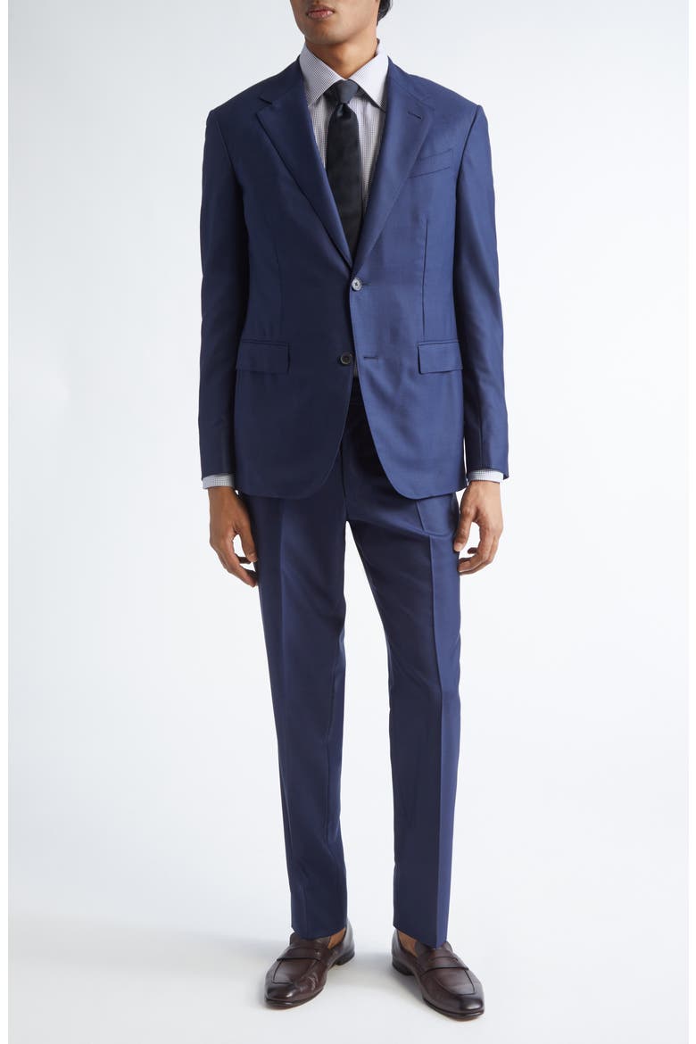Plaid 15milmil15 Wool Suit, Alternate, color, DARK BLUE