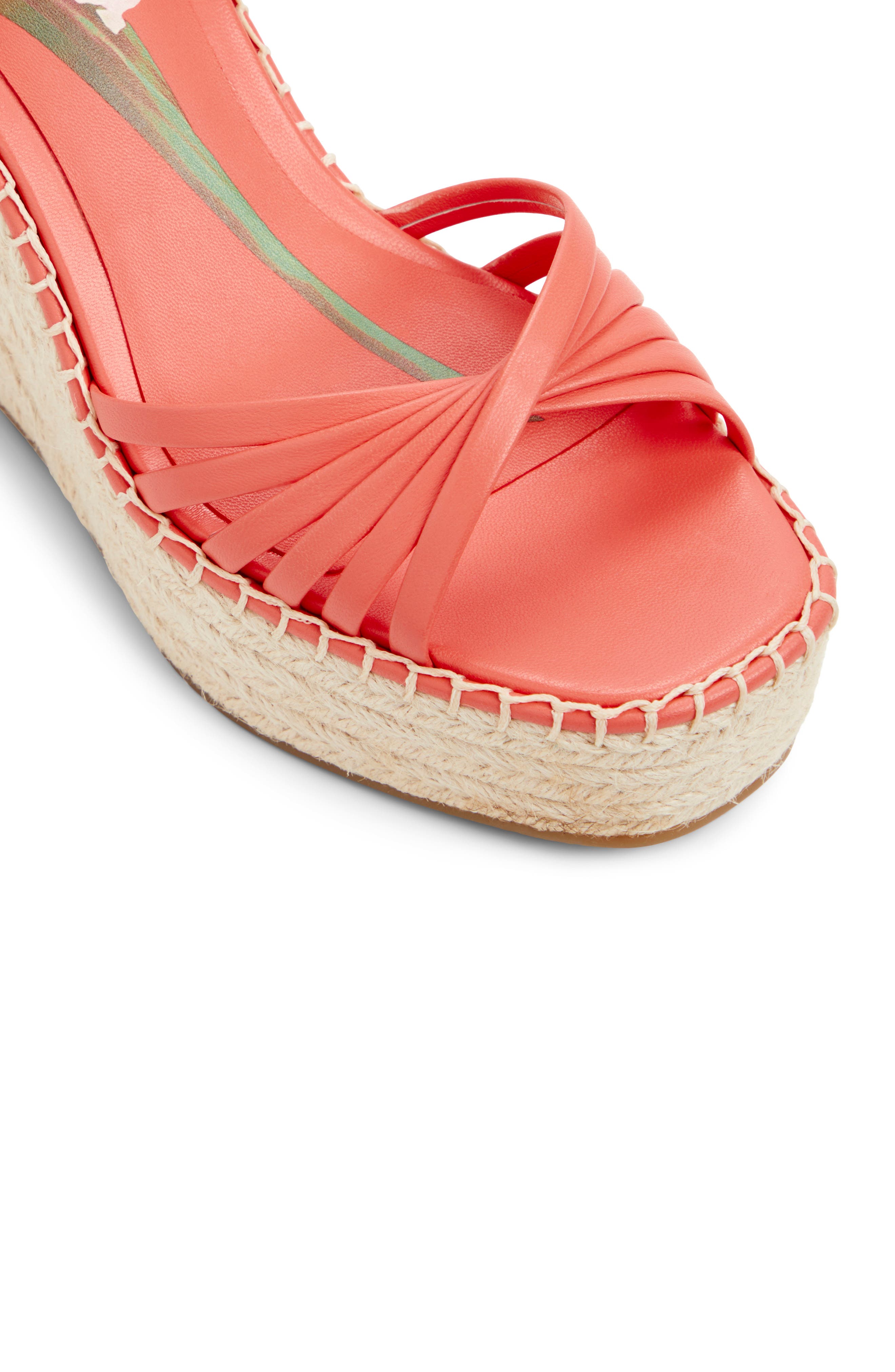 Ted Baker London Arabella Platform Wedge Sandal, Alternate, color, Coral