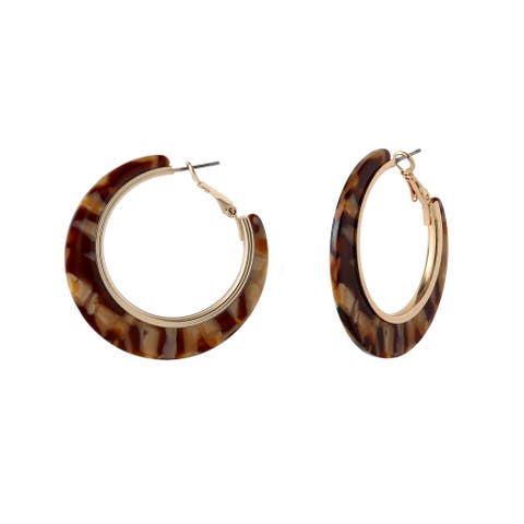 Hoop Earrings for Women Gold-Tone, Earth-Toned Hoops