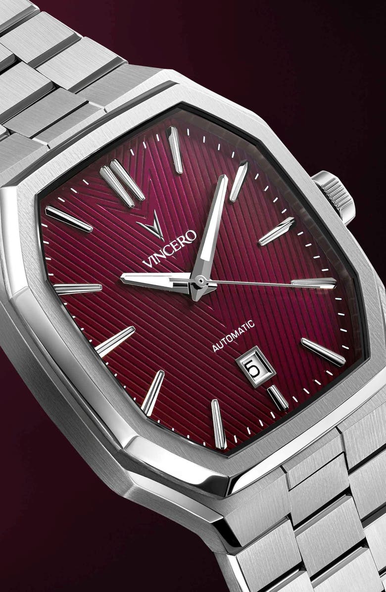 Vincero Inception Red Shift Automatic Bracelet Watch, 38mm, Alternate, color, Red