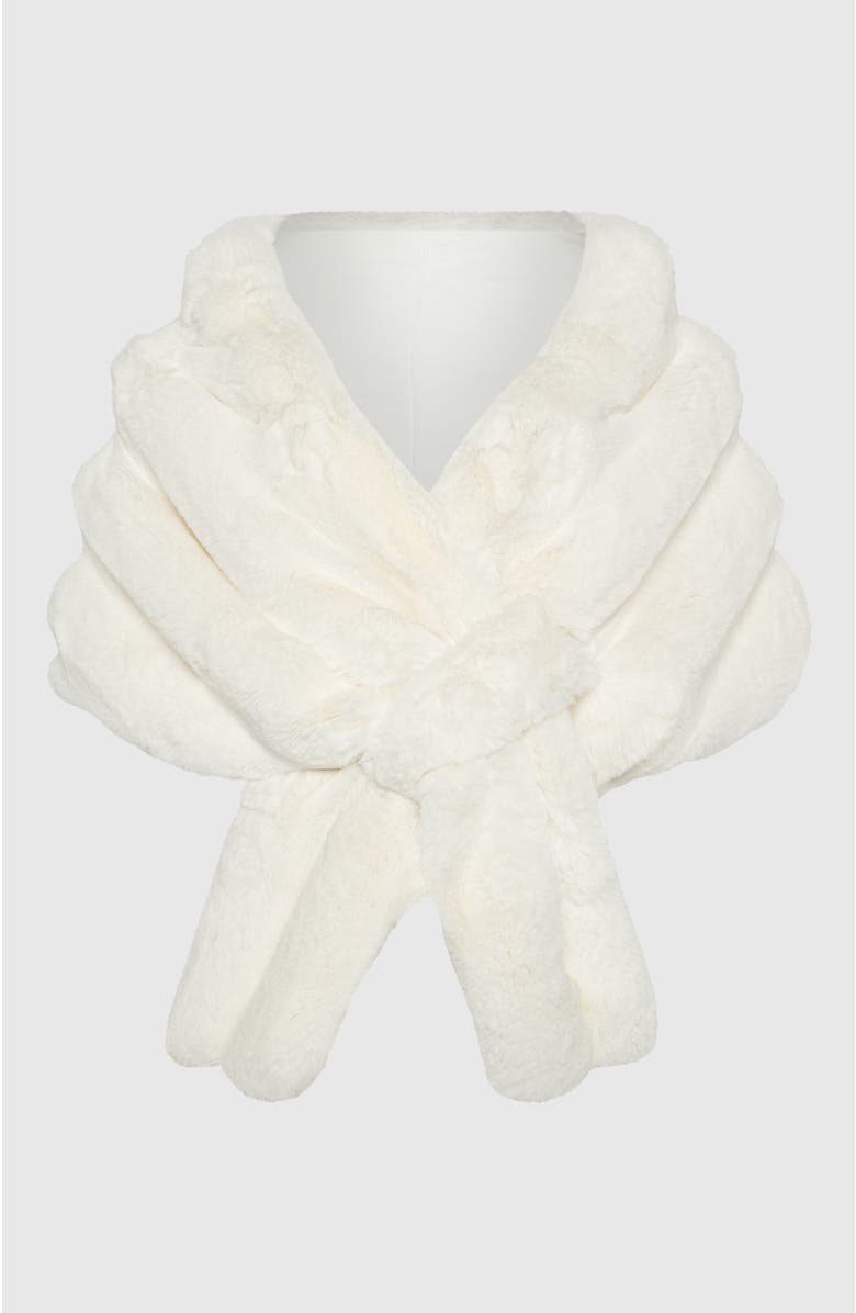 Lyla Grant Fur-Free Chinchilla (Faux Fur) Horizontal Stole, Alternate, color, White Chinch