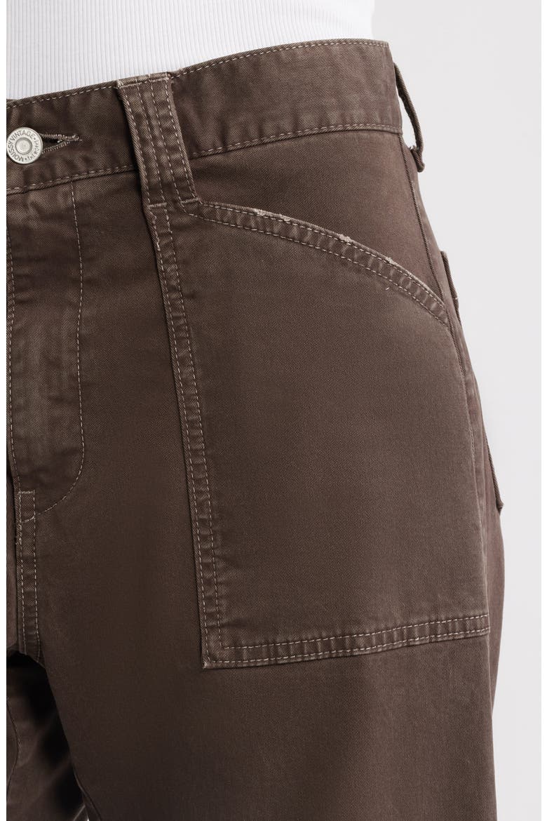 Pomonok High Waist Stretch Cotton Twill Ankle Pants, Alternate, color, BROWN