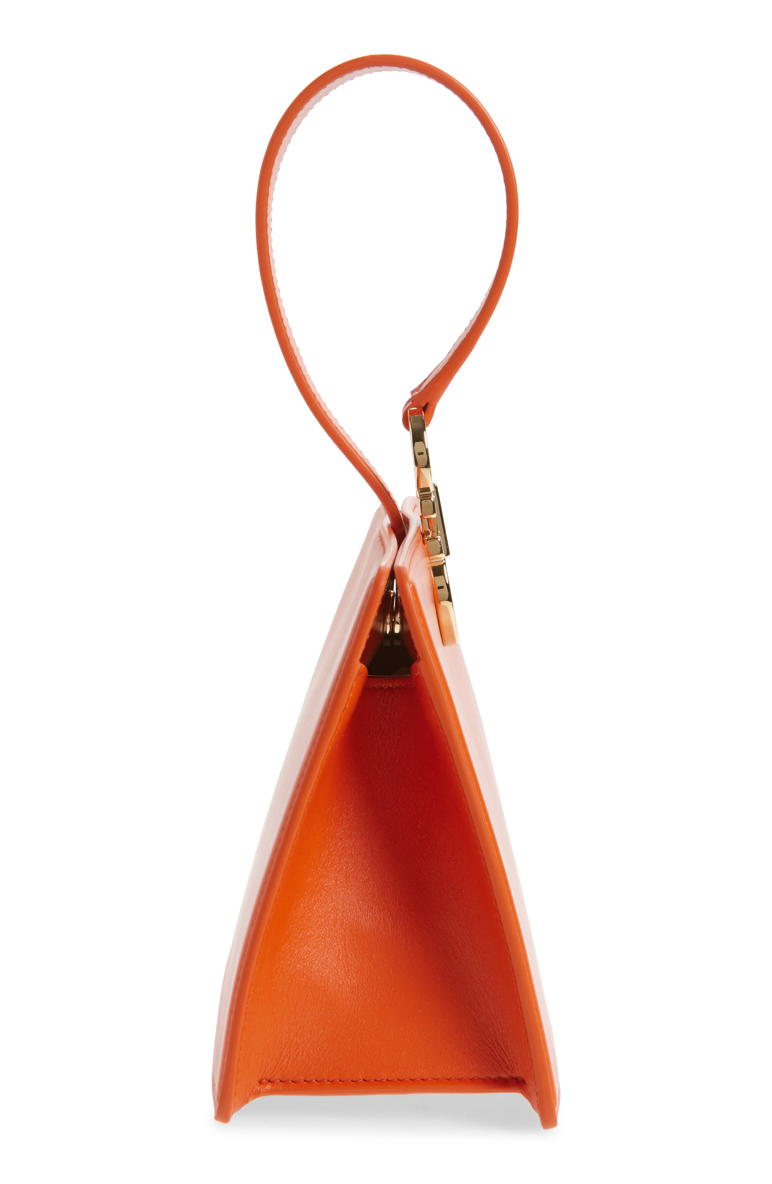 Double Gancio Leather Mini Clutch, Alternate, color, LIGHT SIENA