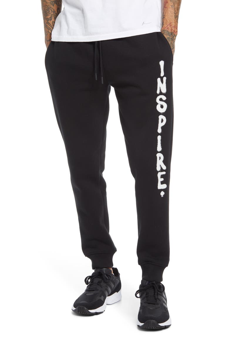 Men's Photo Print Joggers, Main, color, BLACK