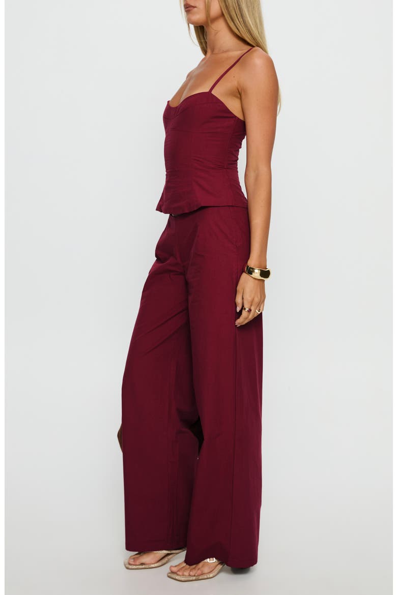 Kierstyn Cotton Camisole & Pants Set, Alternate, color, CURRANT