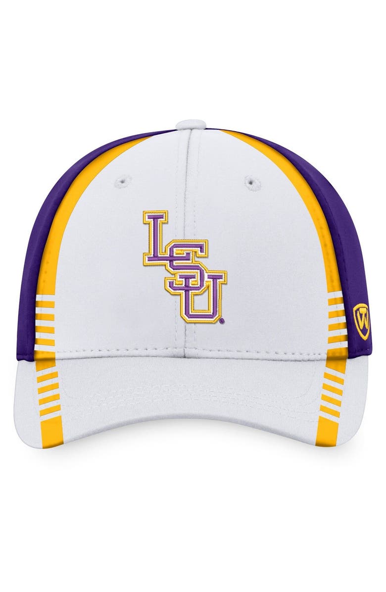 TOP OF THE WORLD Men's Top of the World White/Purple LSU Tigers Iconic Flex Hat, Alternate, color, 