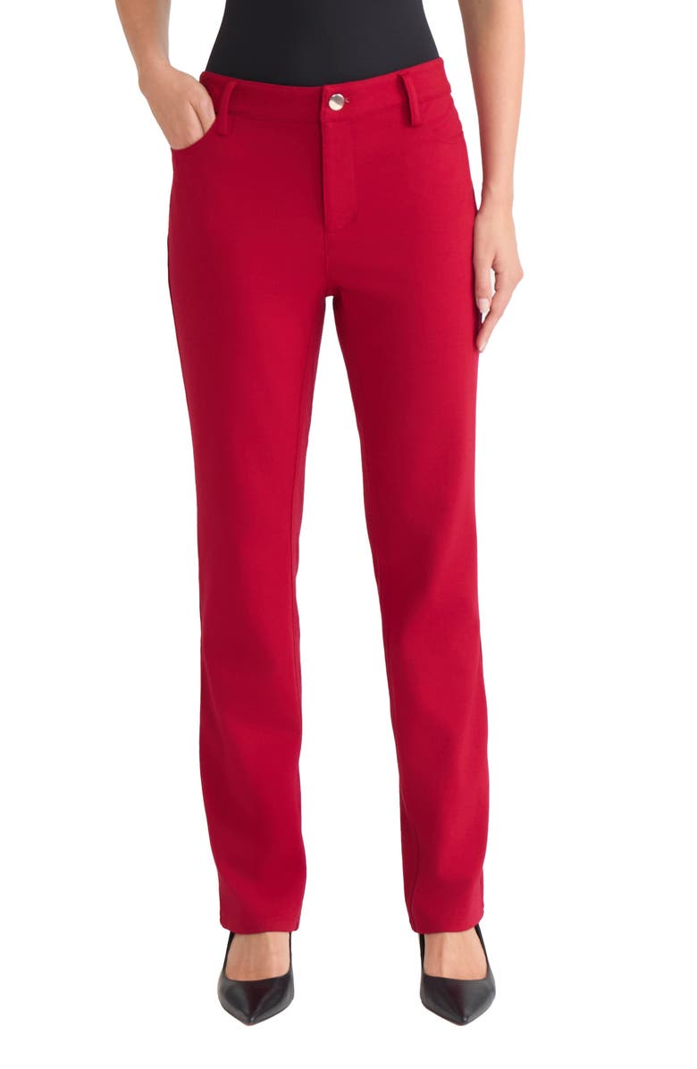 Jones New York Lexington Straight Leg Pants, Main, color, Venetian Red