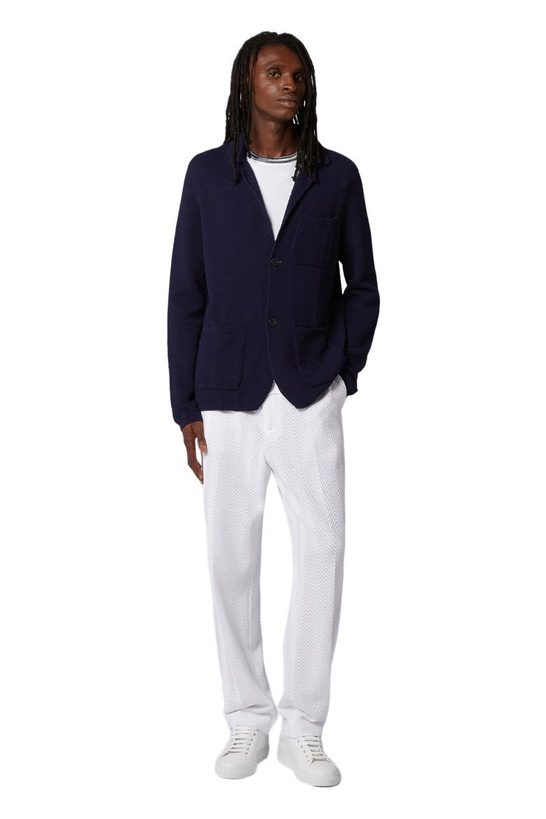 Cotton And Viscose Knit Blazer, Main, color, Dark Blue