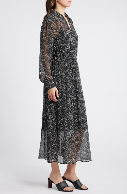 Rag & Bone Emmy Long Sleeve Silk Blend Dress In Black