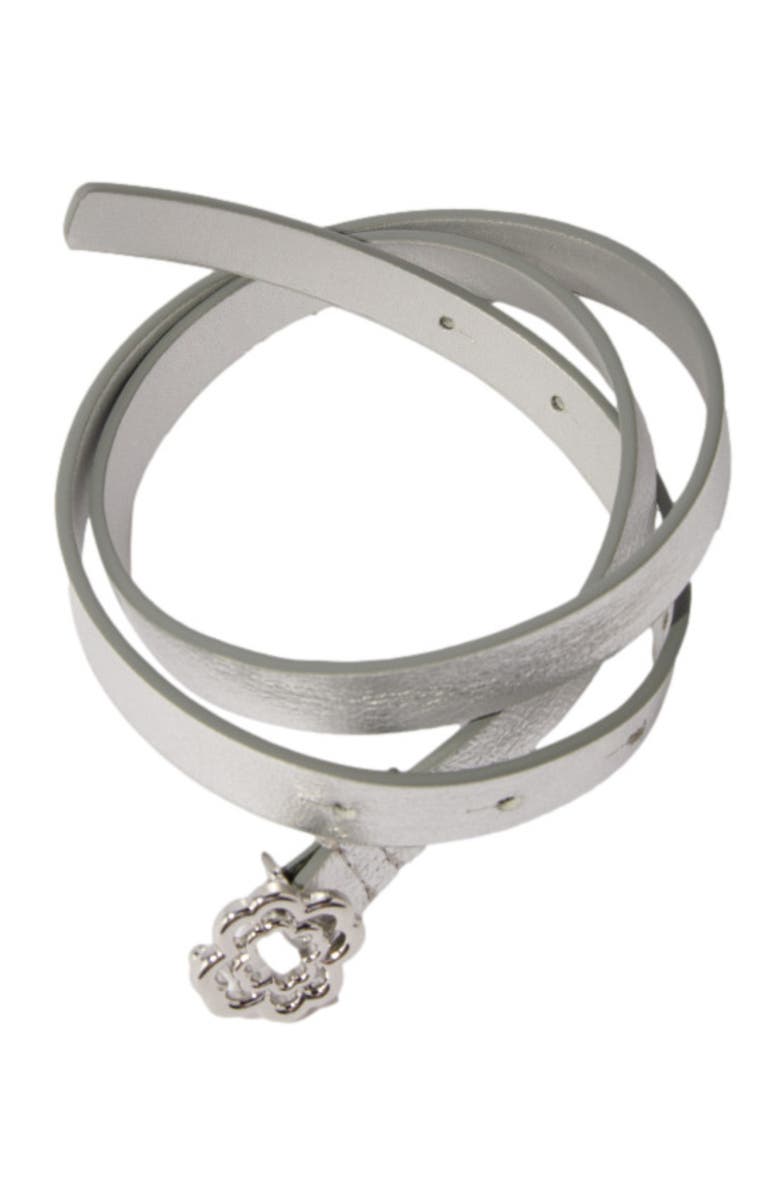 maje Slim belt with Clover buckle, Alternate, color, Silver