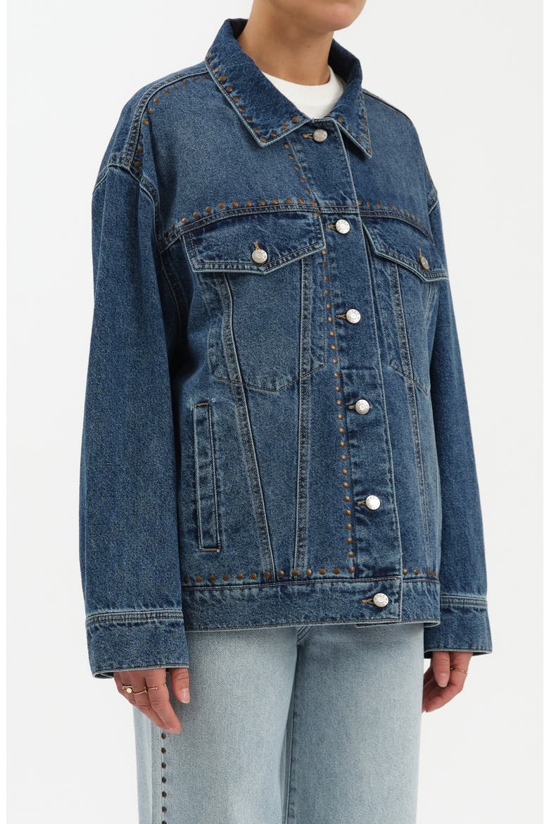Beau Denim Trucker Jacket, Alternate, color, VINTAGE BLUE