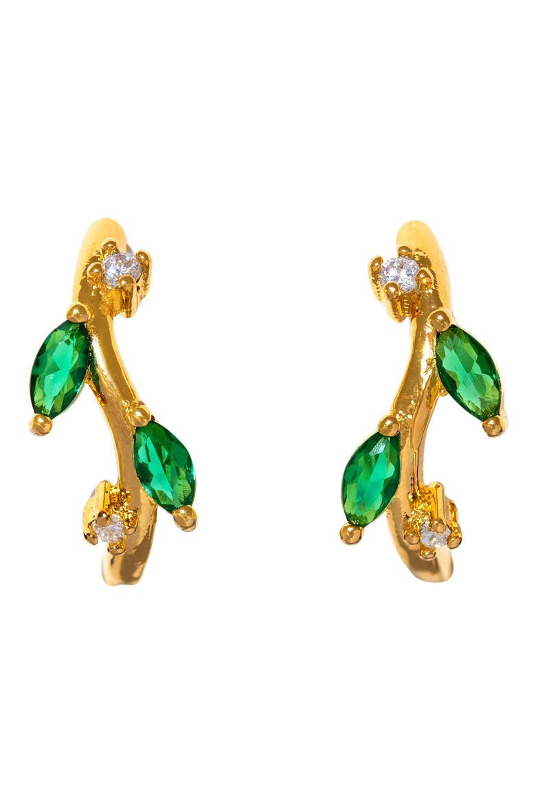 Morning Dew Huggie Hoop Earrings, Alternate, color, GOLD