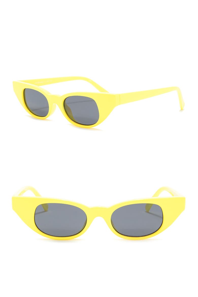 The Breaker Skinny Cat Eye Sunglasses, Main, color, YELLOW