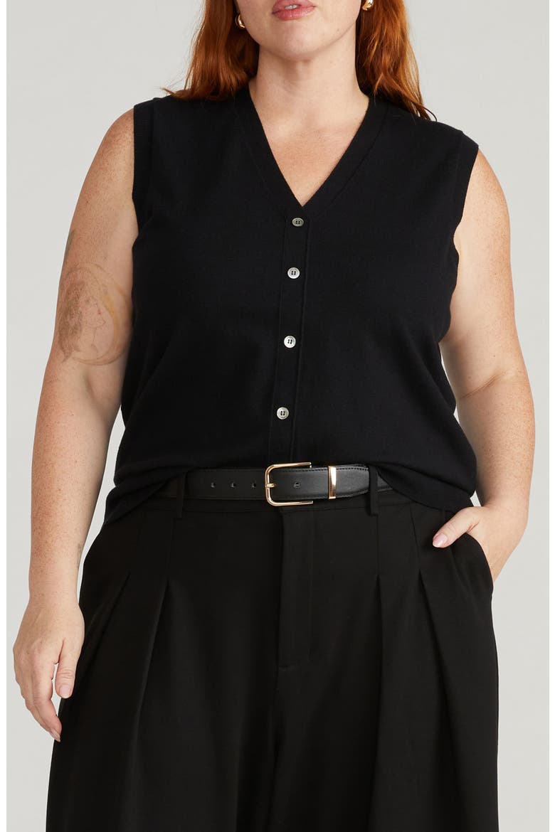 Frankie Sweater Vest, Main, color, BLACK
