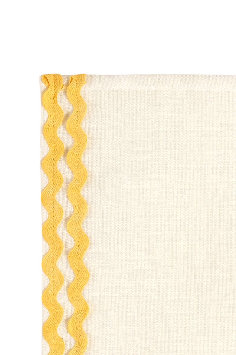 Nilufer Rick Rack Embroidered 100% Linen Placemat Set Of 4, Alternate, color, Beige