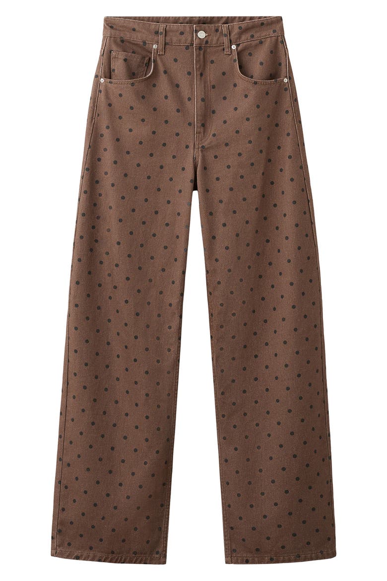 Polka Dot Straight Leg Jeans, Alternate, color, CHOCOLATE