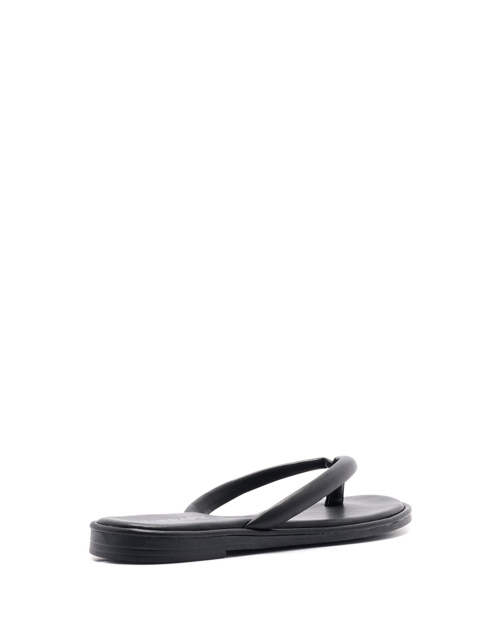 Theory Open Round Toe Sandal, Alternate, color, Black Smooth Pu