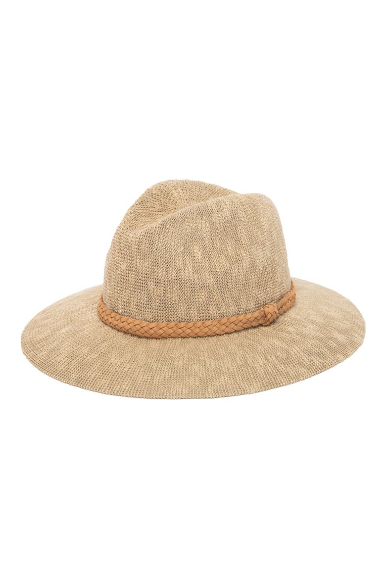 Braided Band Straw Fedora, Main, color, BEIGE
