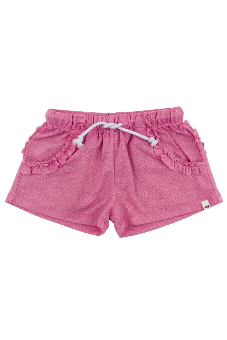 Lottie Sparkle Ruffle Pocket Ruffle-Back Shorts, Main, color, Bright Pink