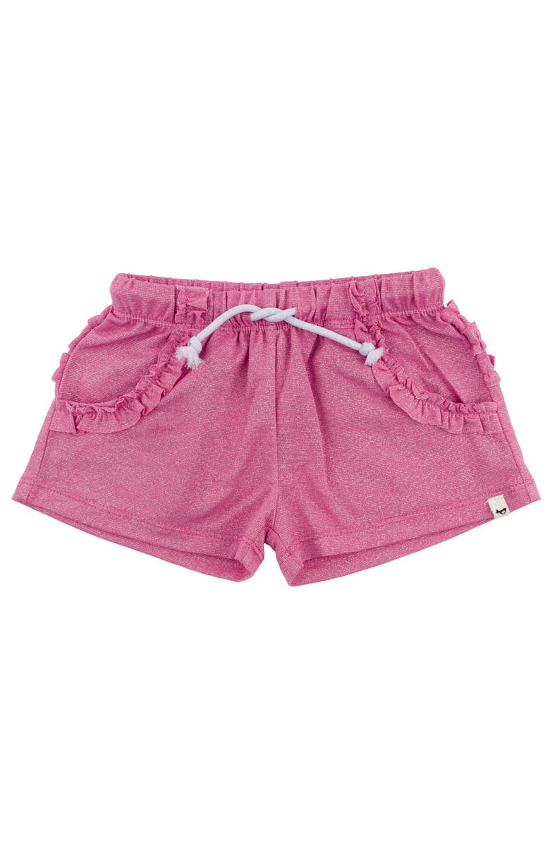 oh baby! Lottie Sparkle Ruffle Pocket Ruffle-Back Shorts, Main, color, Bright Pink