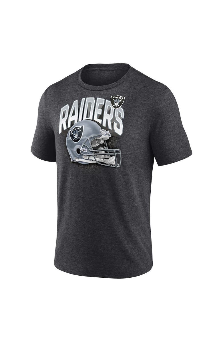FANATICS Men's Fanatics Branded Heathered Charcoal Las Vegas Raiders End Around Tri-Blend T-Shirt, Alternate, color, 