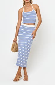 LSPACE Ravello Stripe Rib Cover-Up Skirt