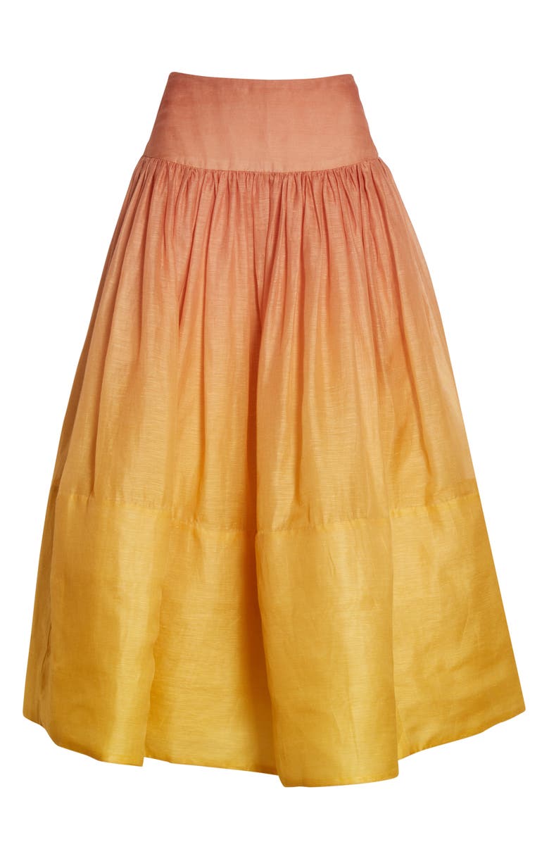 Zimmermann Postcard Ombré Silk & Linen Skirt, Alternate, color, 
