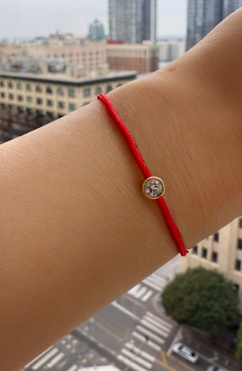 Zoe Lev Lab-Grown Diamond Fortune Bracelet, Alternate, color, Red