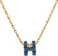 Pre-Owned Hermes Pop H Pendant Chain Necklace Metal and Enamel Mini