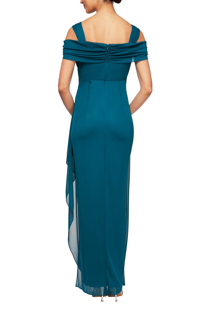 Alex Evenings Embellished Cold Shoulder Column Evening Gown, Alternate, color,