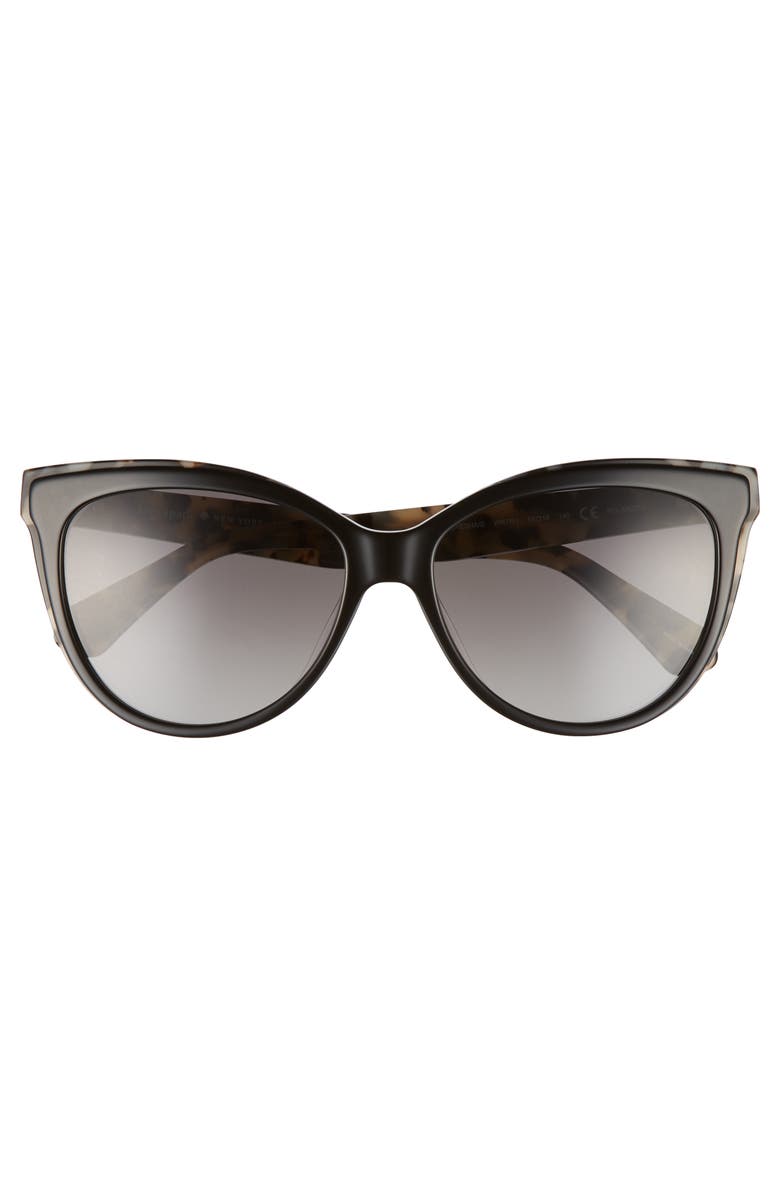 Kate Spade New York daeshas 56mm polarized cat eye sunglasses, Alternate, color, Black Havana Polar