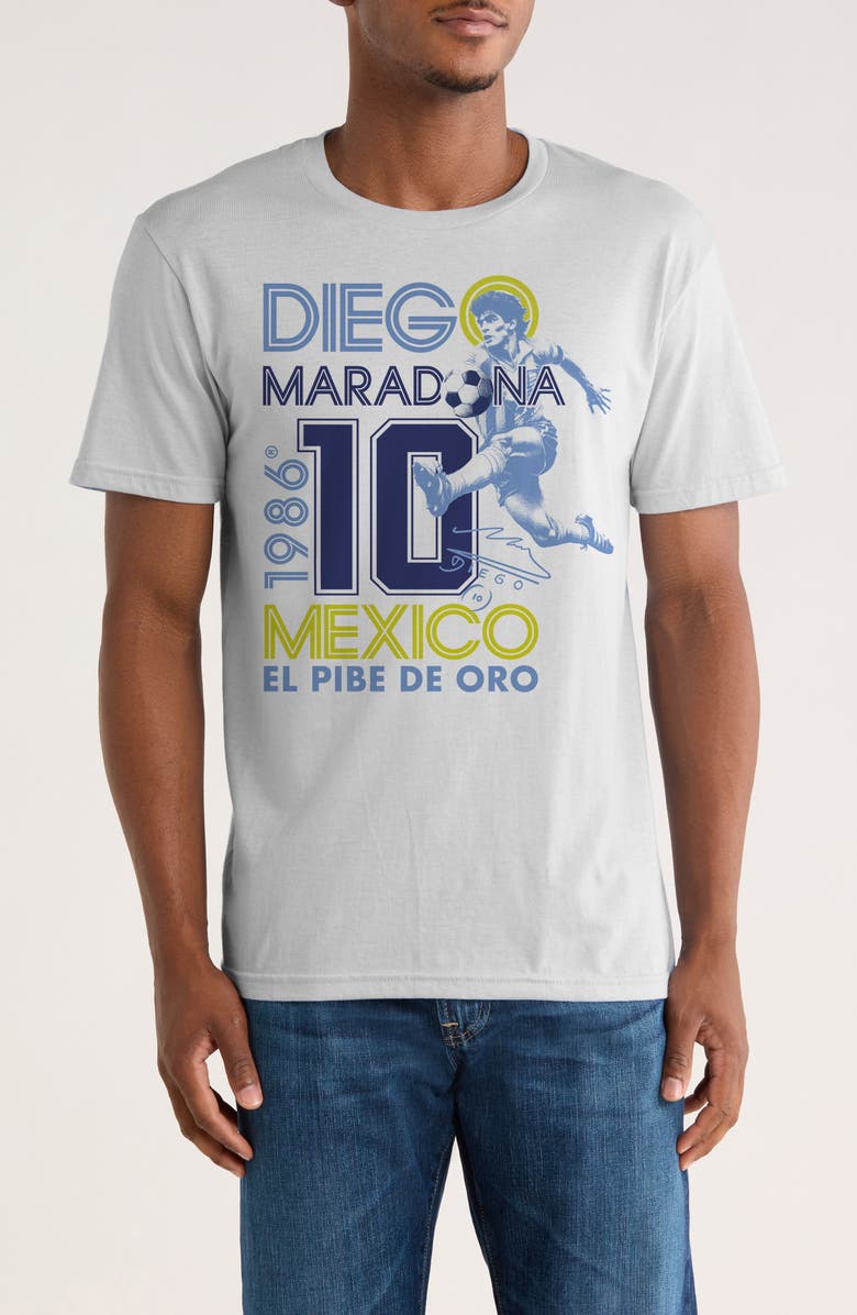 Monster Digital Maradona Diego El Pide Graphic T-Shirt, Main, color, White