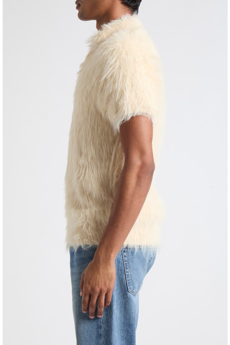 Faux Fur Polo, Main, color, LIGHT PARCHMENT