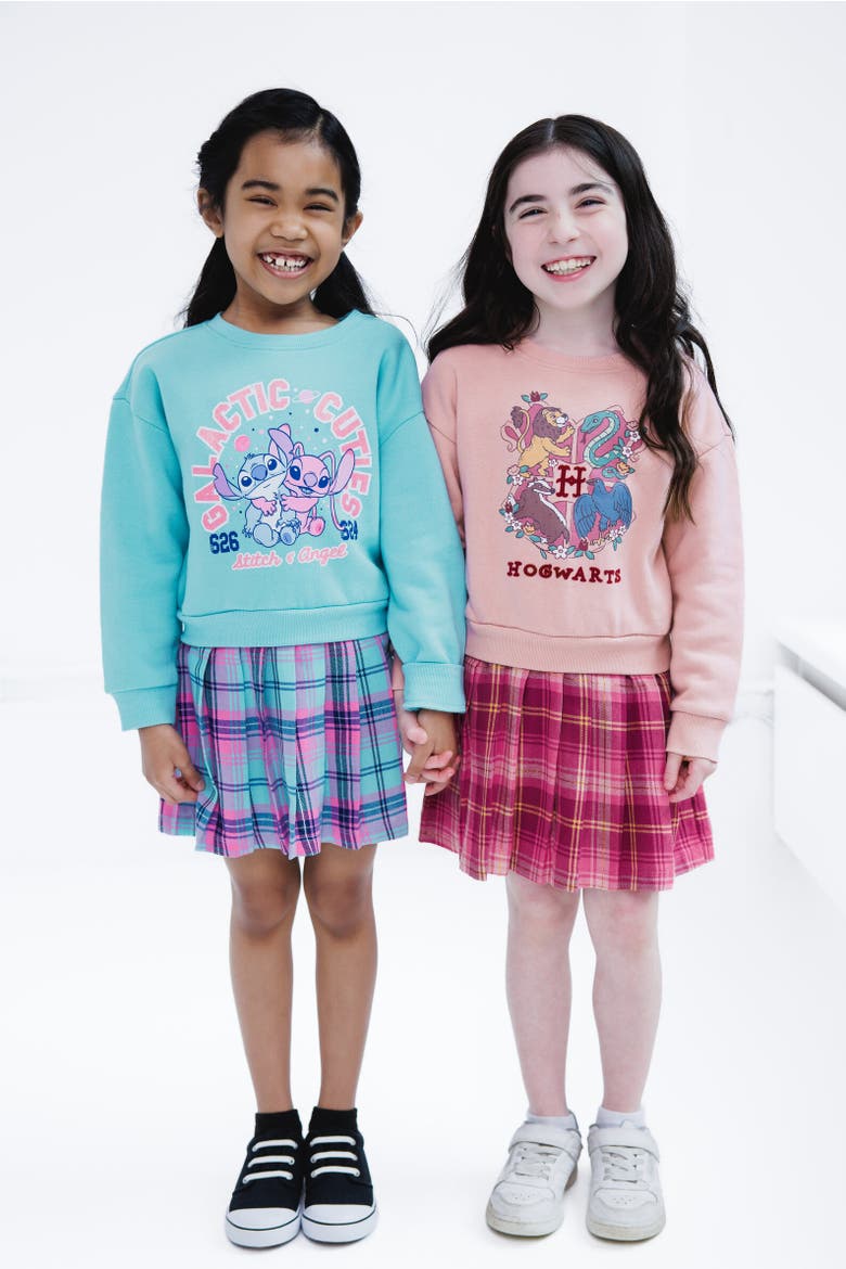 Lilo & Stitch Fleece Plaid Dress, Alternate, color, Stitch Angel Aqua