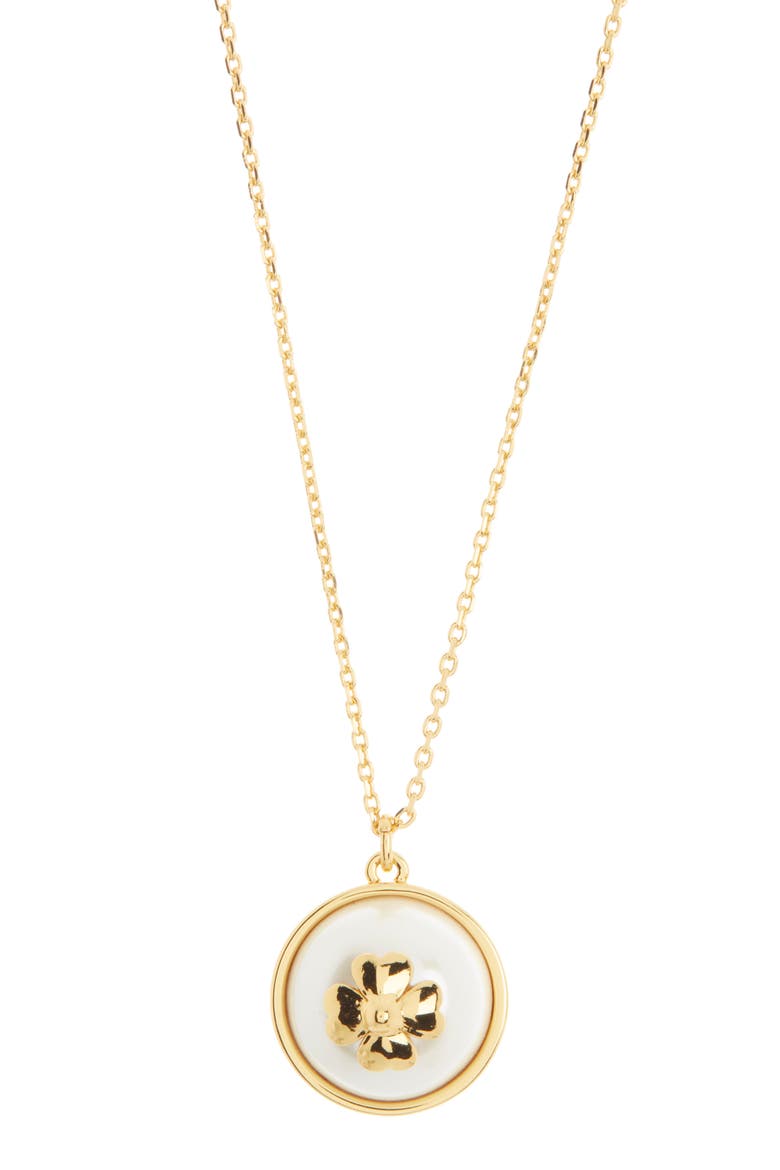 pearls on pearls pendant necklace, Main, color, CREAM/GOLD.