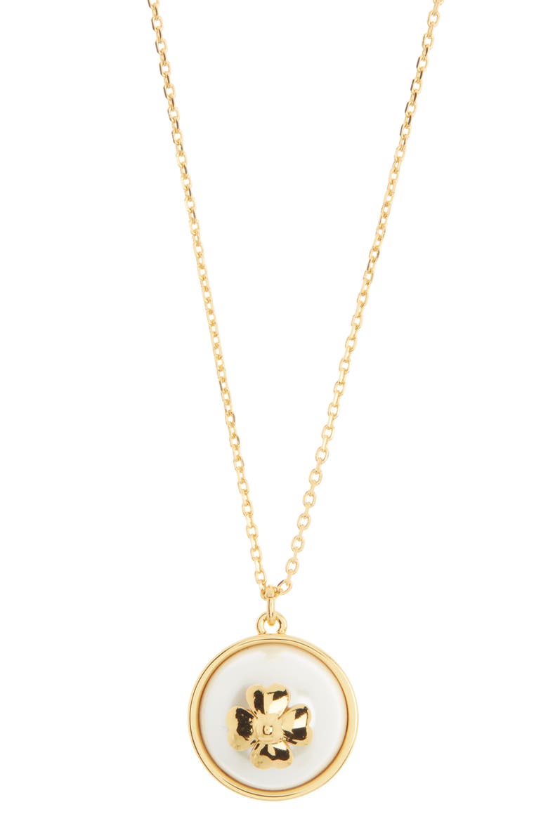 Kate Spade New York pearls on pearls pendant necklace, Main, color, Cream/Gold.