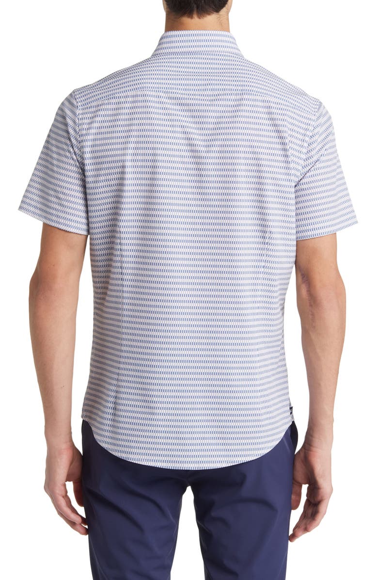 Mizzen+Main Leeward Trim Fit Rose Quartz Grid Short Sleeve Button-Up Performance Shirt, Alternate, color, 