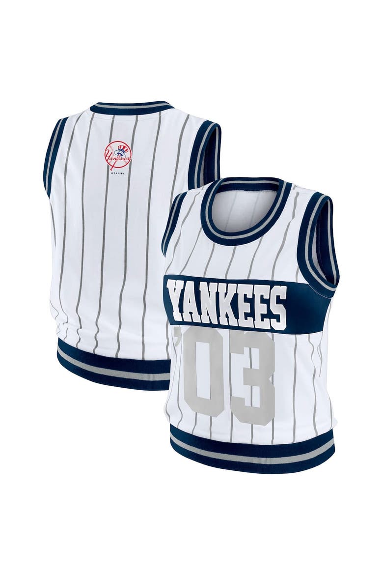 Women's WEAR by Erin Andrews  White New York Yankees Sporty Tank Top, Alternate, color, White