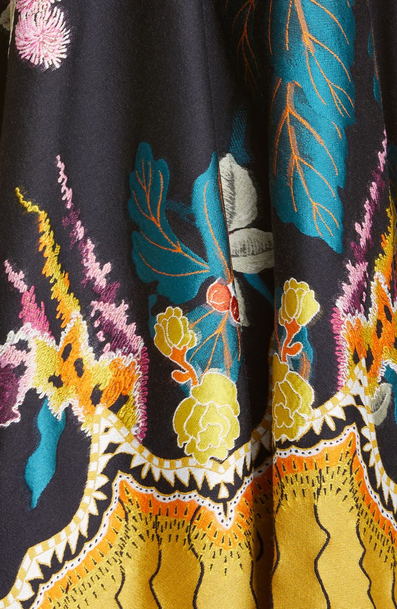 Etro Jacquard Wool Blend Open Front Poncho, Alternate, color, 