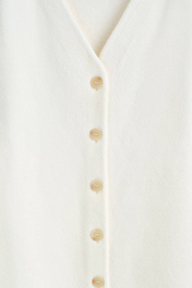 Buttoned Milano-knit Mini Dress, Alternate, color, WHITE