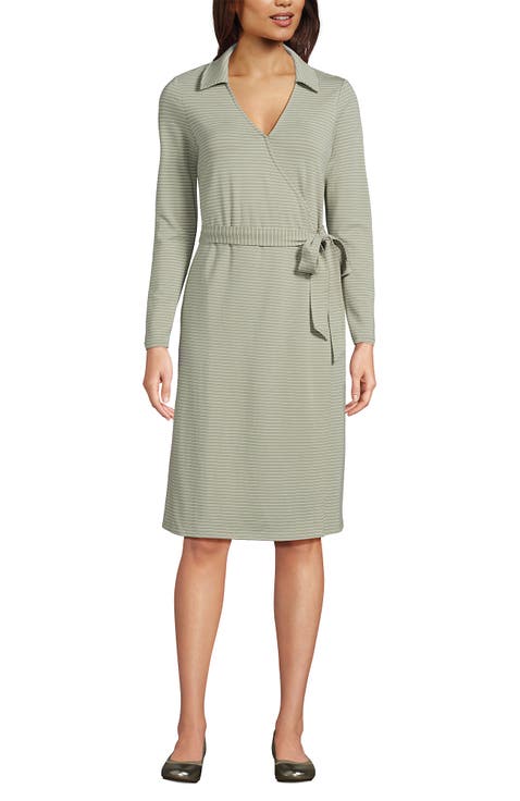 Cotton Modal Collared Wrap Dress