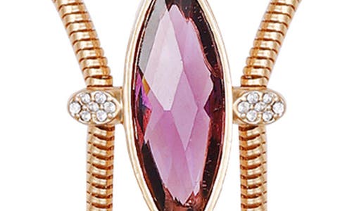 Vince Camuto Crystal Snake Chain Y-necklace In Purple/gold Tone