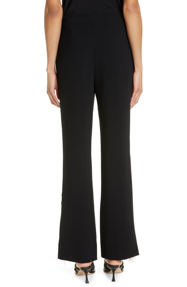 Cinq à Sept Candace Beaded Floral Detail Pants, Alternate, color, Black